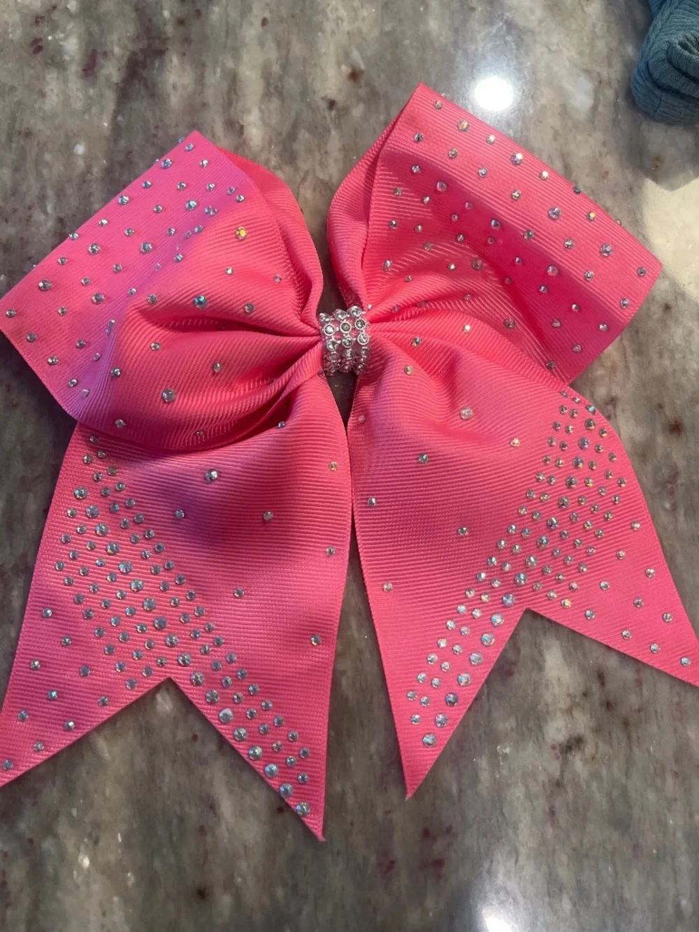 Pink Sparkle Cheer Bow Rhinestone